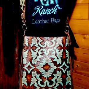 NWOT leather and cowhide crossbody.